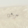 Girls' Gleaming CZ Round Screw Back Sterling Silver Earrings - In Season Jewelry - 4 of 4