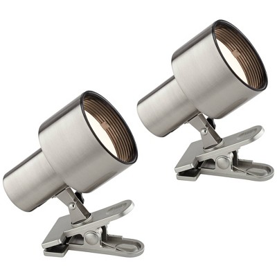 Pro Track Satin Nickel 6"H Mini Accent Clip Lights Set of 2