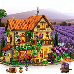Insoon 1908pcs Lavender Flower Building Sets for Kids and Adults Aged 12+ - 1 of 4