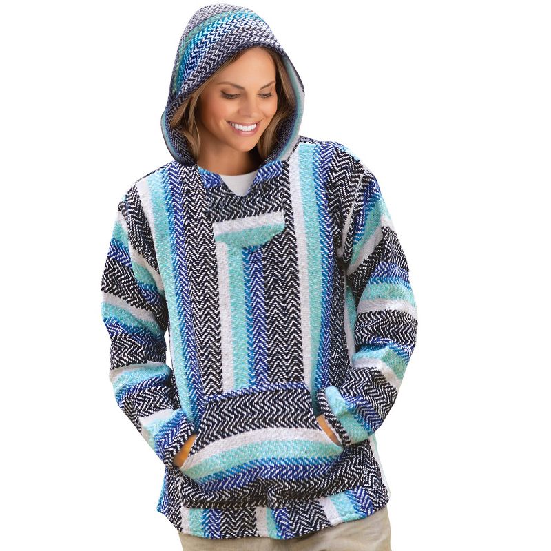 Collections Etc Cozy Baja Pistachio Hooded Pullover with Front Pouch Pocket, 3 of 5