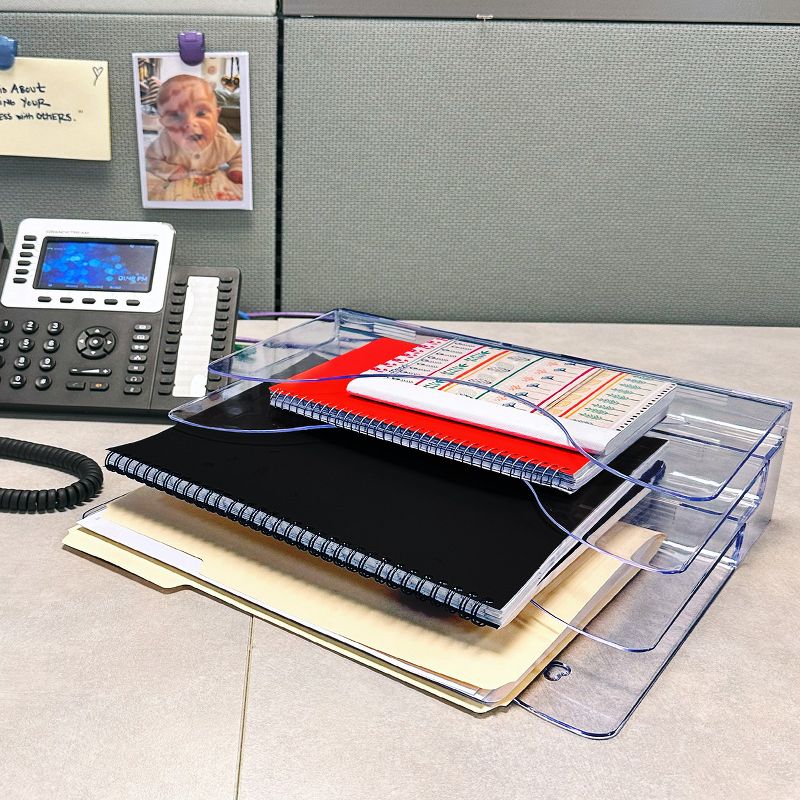Azar Displays Three Tier File and Brochure Desktop Wall Organizer Holder with Dividers, 3 of 12