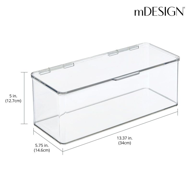mDesign Kitchen Pantry/Fridge Storage Organizer Box - Hinged Lid, 3 of 9