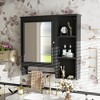 Whisen Wall Mounted Bathroom Storage Cabinet with Large Mirror Door and Adjustable Shelves - 2 of 4