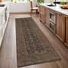 Vintage Rug for Living Room Washable Floral Print Bedroom Carpet, Non-Slip Oriental Distressed Floor Mat - 4 of 4