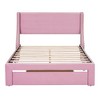 NicBex Full/Queen Upholstered Bed Frame with Velvet Headboard,Platform Bed Frame with 1 Drawer,Wood Slats Support,No Box Spring Needed,Easy Assembly - 4 of 4