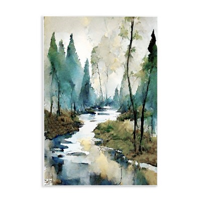 Stupell Industries Watercolor Creek Landscape, 10" x 15"