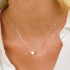 14K Gold/Silver Plated Heart & Bee Necklace, Adjustable Dainty Choker with Disc Pendant, Minimalist Jewelry Gift for Women - 2 of 4