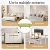Garvee 57 Inch Sofa Stool Bench With Armrest Backrest Metal Leg 400lbs Load Capacity PVC Fabric Curved Sofa For Bedroom End Of Bed, Green - 4 of 4