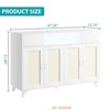 Boho Rattan Buffet Cabinet with Power Outlet & LED Lights - BOHO Sideboard Buffet Sideboard for Living Room or Dining Room - 3 of 4