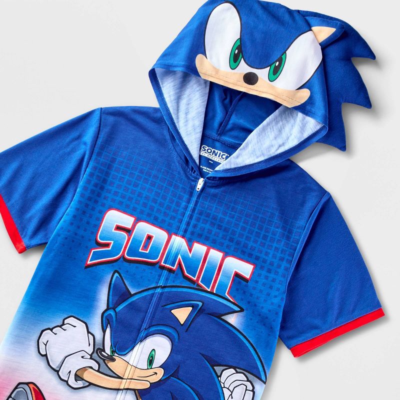 Boys' Sonic the Hedgehog Union Suit - Blue, 3 of 4