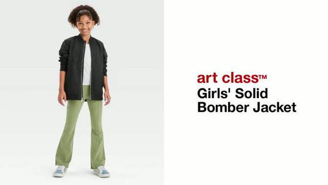 Girls' Solid Bomber Jacket - art class™, 2 of 5, play video