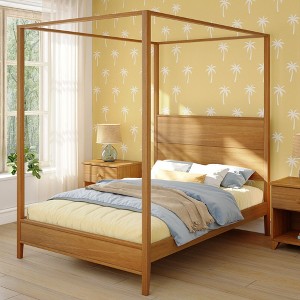 Haven Canopy Bed with Square Post and Wood Headboard (Full) - 1 of 4