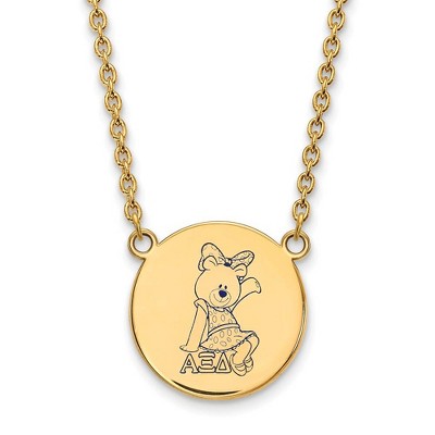 Black Bow Jewelry 14k Yellow Gold Plated Sterling Silver Alpha Xi Delta Greek Life Necklace 18 Inch