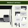 Syemin Patio Swings Patio Swing Chair, Outdoor Canopy Swing Glider with Pivot Storage Table, Cup Holder, Adjustable Shade, Black, 69.3"*45.8"*64.5" - 4 of 4