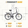 Gulches 24 Inch Folding Bike for Adults, Steel Frame Single Speed City Commuter, Dual V-Brake with Fenders, Adjustable Saddle - 4 of 4
