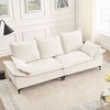 88.5" Sofa Couch, Upholstered Couch With Eucalyptus Wood Frame, 2 Pillows, 3 Seater Velvet Sofa Bed For Home Apartment Living Room Dormitory - 2 of 4