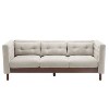 78" Upholstered Sofa Modern 3-seater Sofa Couch with Tufted Design for Living Room, Grayish Beige - 3 of 4