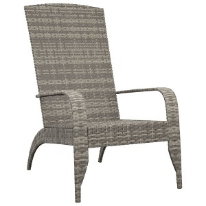 vidaXL Garden Adirondack Chair Grey Poly rattan, powder-coated steel - 1 of 4