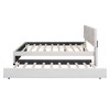 Luxury Linen Upholstered Bed with Stylish Brick Headboard & Twin XL Trundle - Dream Bedroom Essential - 3 of 4