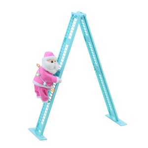 Mr. Christmas 19" Animated & Musical Tabletop Pastel Climbing White Santa - 1 of 3