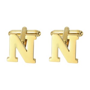 Unique Bargains Men Weddings Gift Classic Alphabet Cuff Links with Box 2 Pcs - 1 of 3