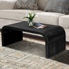Coolbibila Farmhouse Vintage Crafts Coffee Table,Leisure Coffee Table With MDF Tabletop,Curved Art Deco Design Solid Wood Coffee Table - 3 of 4