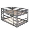 NicBex Twin Over Twin/Full Over Full Bunk Bed with Ladder,Solid Wood Loft Bed with Safety Fence for Bedroom,White/Gray - 4 of 4