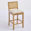 ISOKEYS Rattan-Back Bar Stool -  Set of 2 Full Solid Wood, Matte Linen Cushion with High-Resilience Foam & S-Springs for Kitchen - 4 of 4