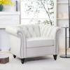 Modern 1-Seater PU Leather Sofa, Compact Single Chair with Pocket Spring Cushion for Living Room - 2 of 4