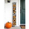 HomeRoots 72" Black Orange And White Solid Wood Hey Boo Halloween Ghost Porch Sign - 2 of 4