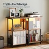 MOEPISY Record Player Stand with Charging Station, Turntable Stand with Storage - 4 of 4