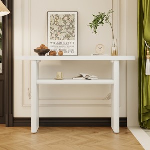 Elegant Minimalist Console Table, Sofa Table With Rounded Edges And Sturdy Shelf Design, Console Table Wood-Cuddlewood - 1 of 4