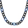 Steeltime Men's two tone ip stainless steel figaro chain necklace. Color Options: Blue, Gold - 2 of 4