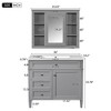 Gulches 36'' Modern Bathroom Vanity with Medicine Cabinet 4 Drawers + 2 Soft-Closing Doors, 3-Hole Basin, Single Sink Freestanding Storage Cabinet - 2 of 4