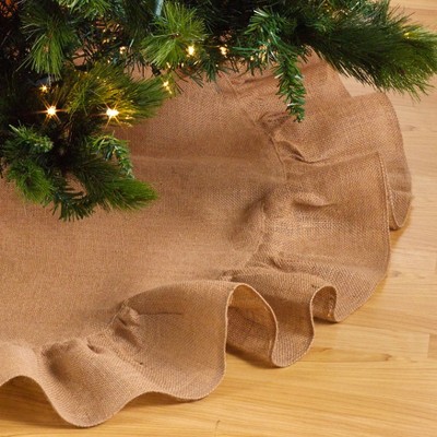 Natural Jute Ruffled 84" Christmas Tree Skirt
