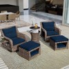GlasFlength Patio Seating Sets, Outdoor Lounge Sets Designed for Leisure, Experience Ultimate Comfort and Modern Elegance, Blue, 32.1"*32.1"*35" - 2 of 4