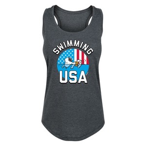 Women's - Peanuts - USA Swimming Graphic Racerback Tank - 1 of 4