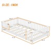 SEVOBAL Kids Bedroom Twin Size Floor Bed Frame With Safety Guardrails Door Removable Slats No Box Spring Needed for Kids, White, 77.95"*18.5"*5.12" - 3 of 4