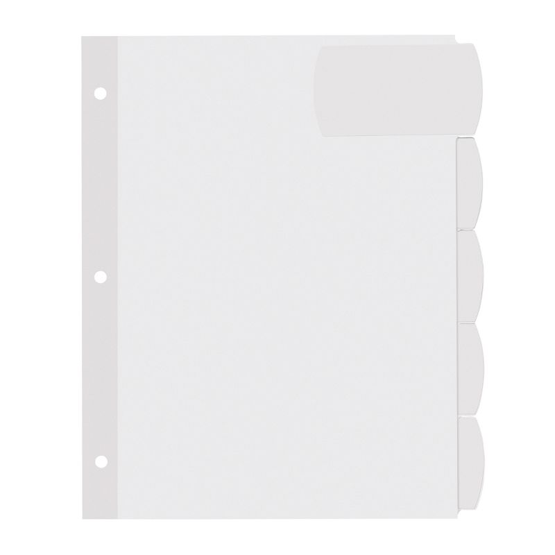 Avery 5ct Printable White Label Big Tab Divider Set, 3 of 10