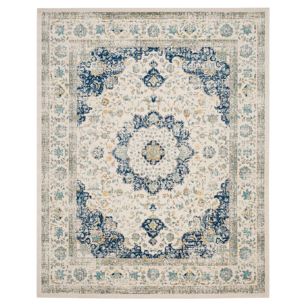 11'x15' Abstract Knotted Area Rug Ivory/Blue - Safavieh
