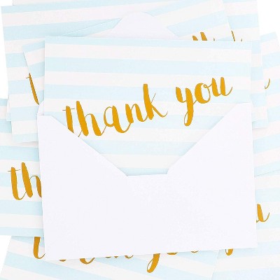 Juvale 12 Pcs Thank You Cards Bulk Set, Blank Inside with Envelopes Included