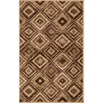 Farmhouse Rustic Diamonds Power-Loomed Living Room Bedroom Entryway Indoor Area Rug or Runner by Blue Nile Mills