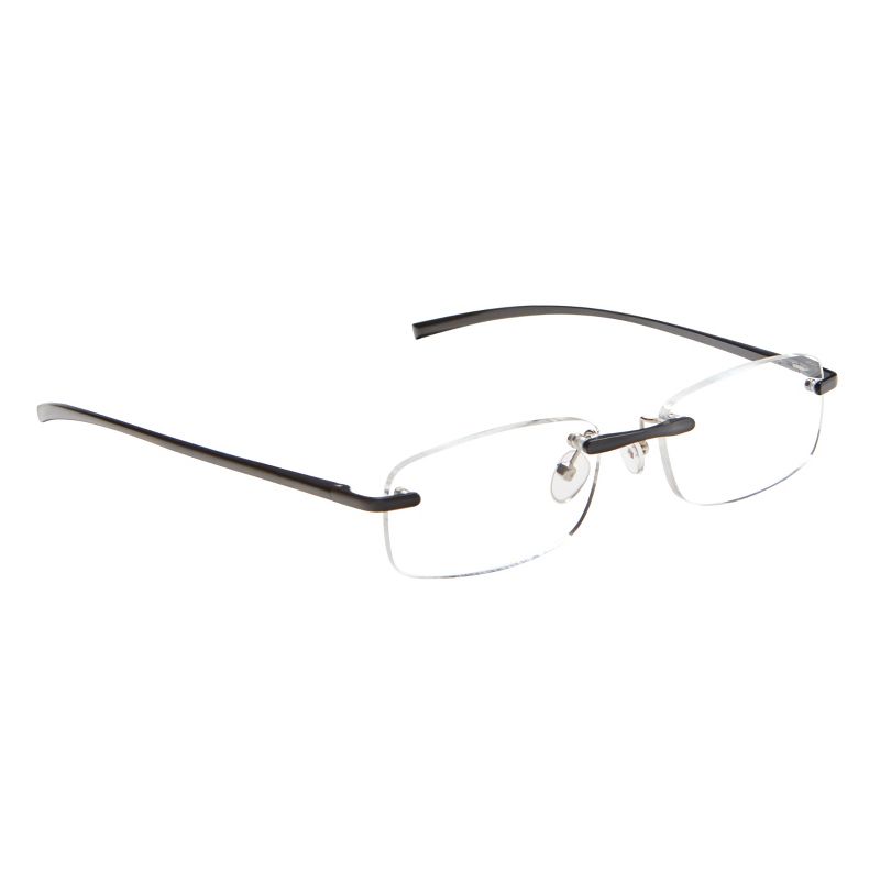 ICU Eyewear Stanford Rimless Black Reading Glasses, 4 of 10
