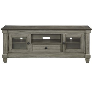 Sapphtopaz Retro TV Stand for TVs Up to 70" with Storage Cabinet&Drawer,Glass Door Console Table with Two-Tone Design TV Console for Living Room - 1 of 4
