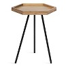 Kate and Laurel Kashvi Hexagon Metal Side Table, 17x15x20, Natural and Black - 3 of 4