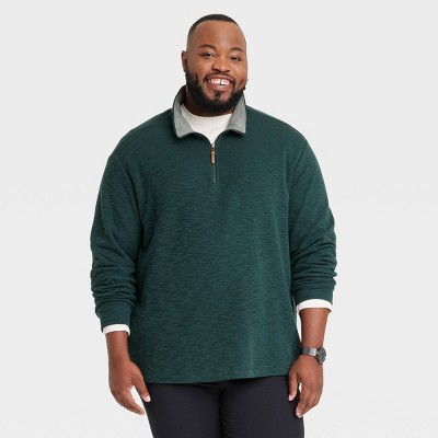 Everyday Quarter-Zip Tall Men's Sweater in Dark Olive Green