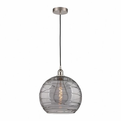 Athens Deco Swirl - 1 Light Pendant In Industrial Style-15.88 Inches Tall and 13 Inches Wide