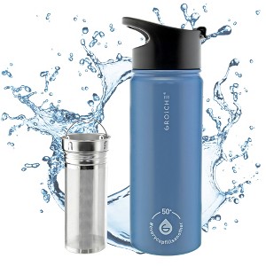 GROSCHE Chicago Steel 16 oz. Infusion Water Bottle Insulated Water Bottle Tea and Fruit Infuser Water Bottle Stainless Steel Flask - 1 of 4