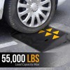 Pyle Vehicle Curb-Side Ramp Set (Pair) - Heavy-Duty, Textured Surface, Reflective Safety Color, Weather-Resistant, 55,000 lbs Capacity - 4 of 4