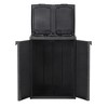 vidaXL Trash Bin with 2 Doors Black 25.6"x17.7"x34.6" PP - 4 of 4